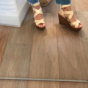 Steve Madden, platform wedges, gold